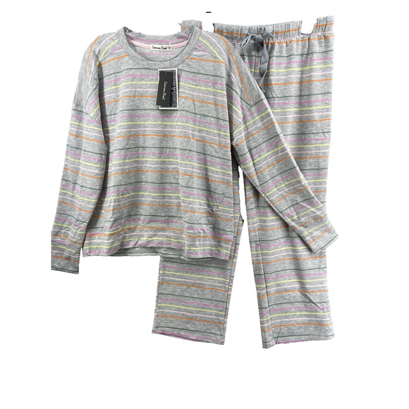 NWT Emerson Road Pajama Set Womens XL Crew Neck Sweatshirt Sweatpants Knit - Picture 1 of 16